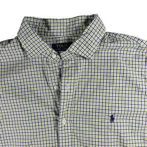 Polo Ralph Lauren Shirt Mens XL Shirt Long Sleeve Button Down Plaid Blue Preppy